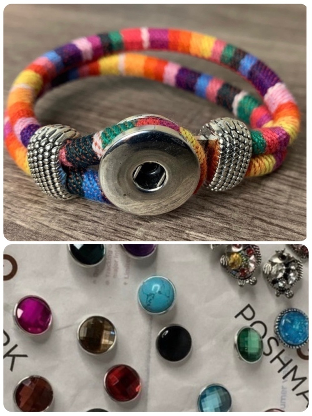 Ginger Snap Bracelet and Set of 2 Buttons Plaid